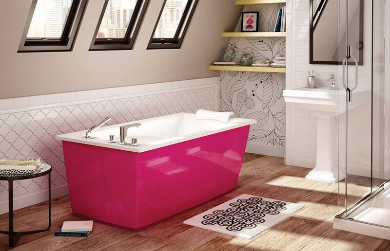 Check out this pink MAAX tub sold at Kitchen and Bath Classics if you are hoping to stray from status quo.